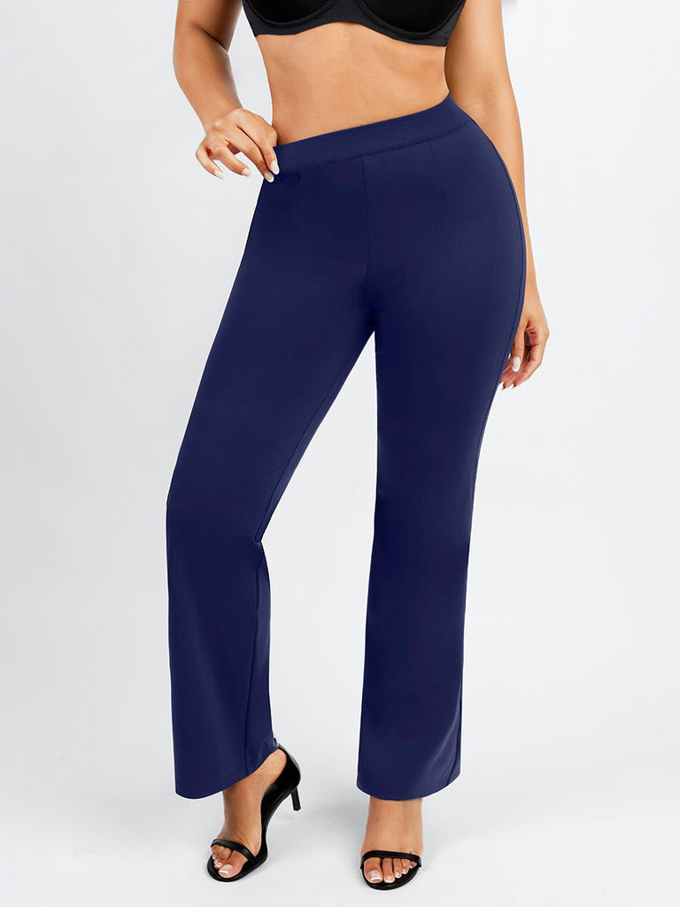 Larisa - High Waist Built-in Shaping Mesh Broek Met Rechte Pijp - Bella Fit™