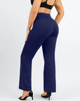 Larisa - High Waist Built-in Shaping Mesh Broek Met Rechte Pijp - Bella Fit™