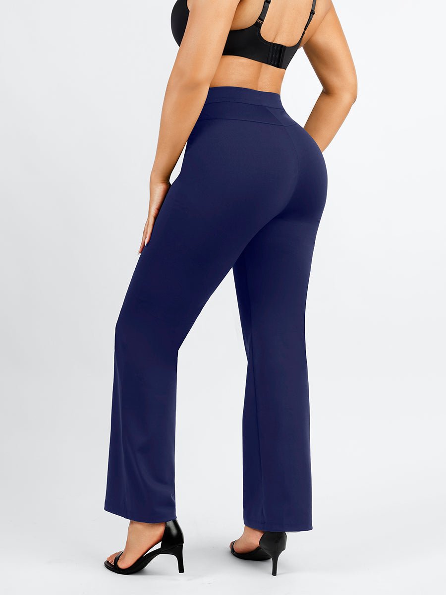 Larisa - High Waist Built-in Shaping Mesh Broek Met Rechte Pijp - Bella Fit™