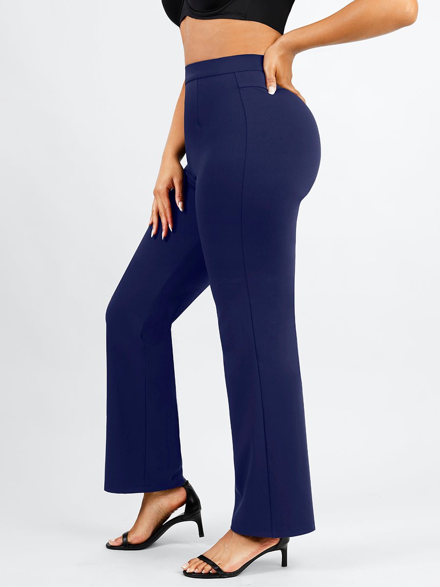 Larisa - High Waist Built-in Shaping Mesh Broek Met Rechte Pijp - Bella Fit™