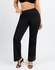 Larisa - High Waist Built-in Shaping Mesh Broek Met Rechte Pijp - Bella Fit™